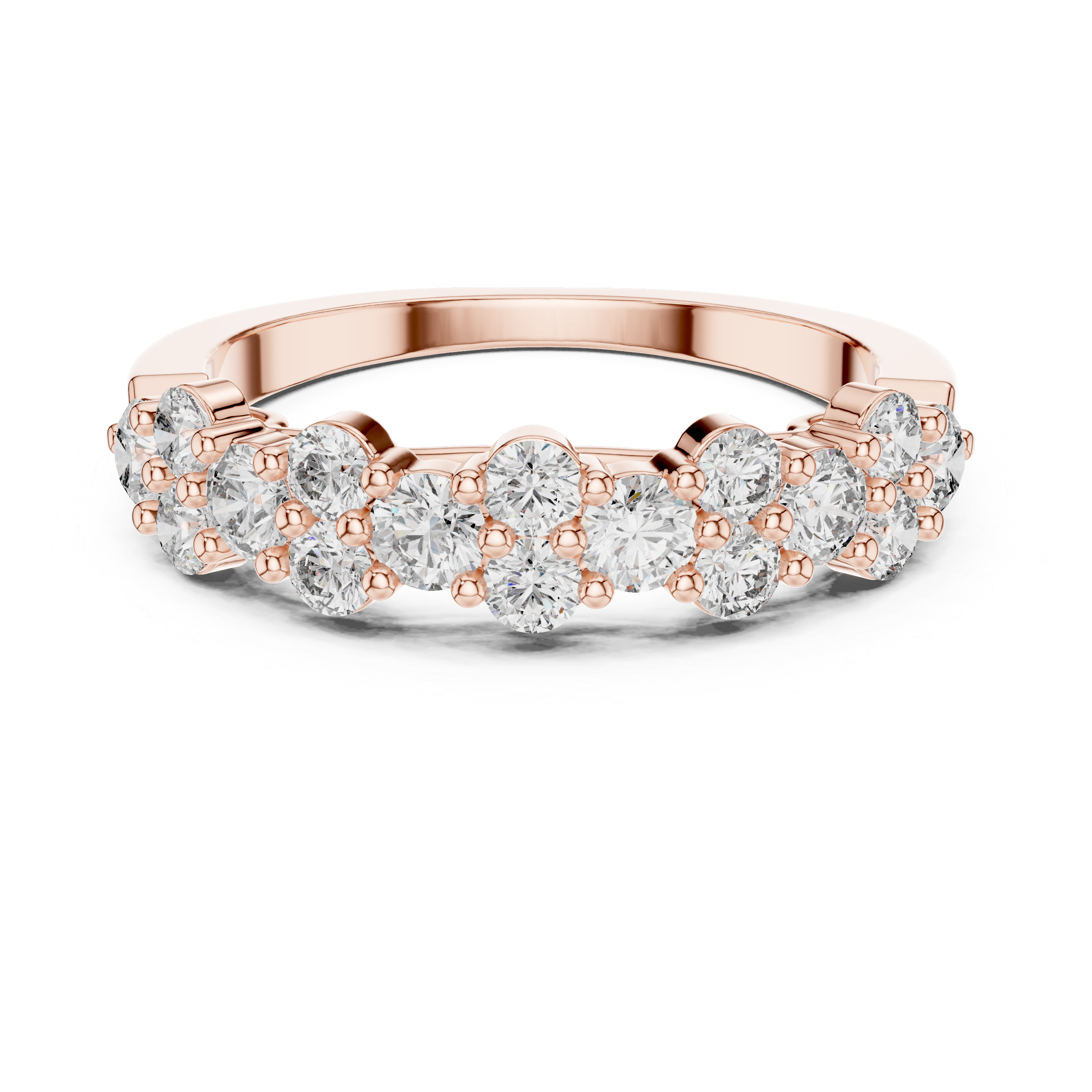 Golden Harmony Diamond Ring – Twin Row Brilliance