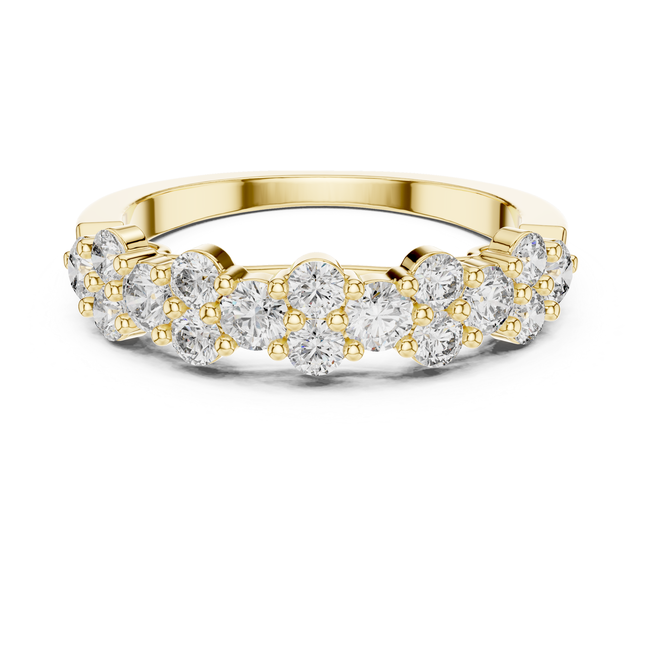Golden Harmony Diamond Ring – Twin Row Brilliance
