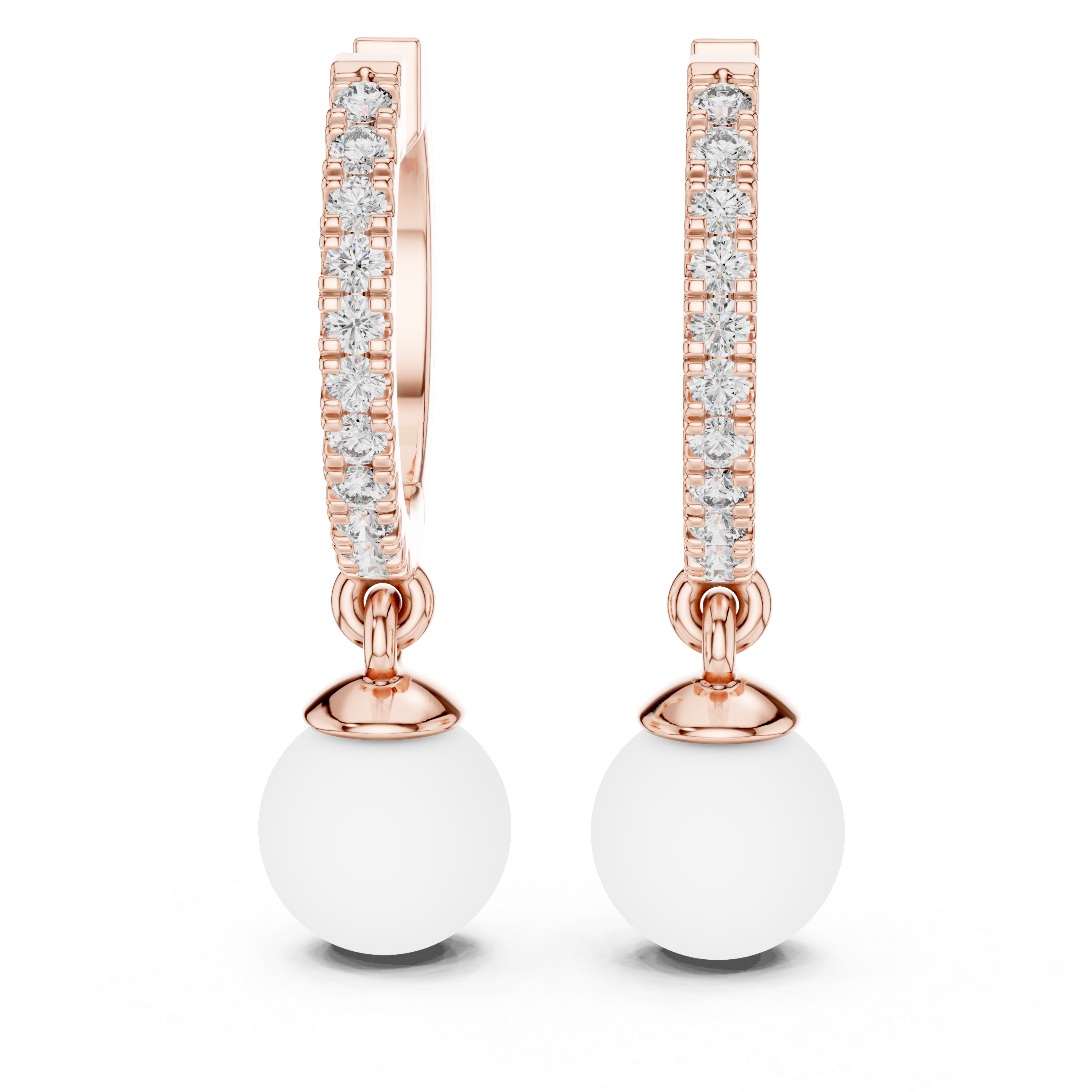 Opes Diamond Pearl Drop Earrings 3555
