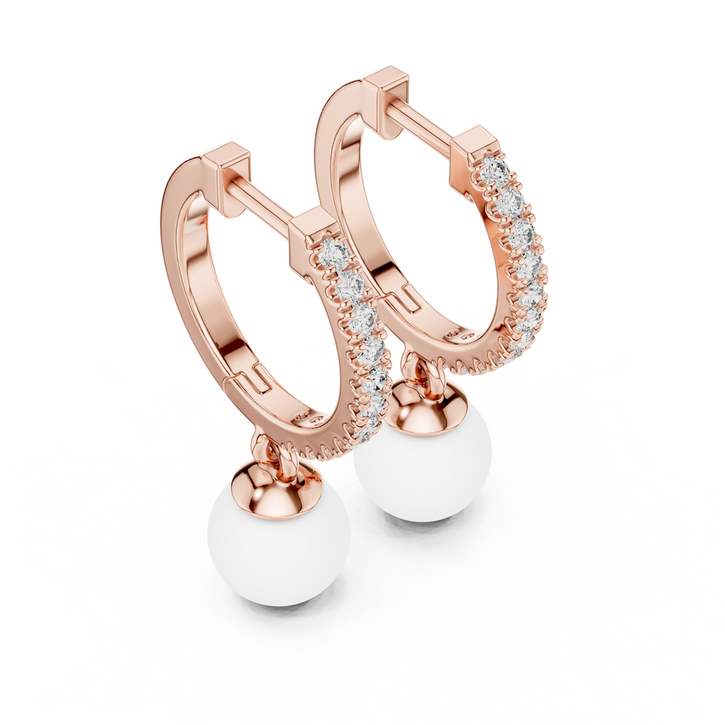 Opes Diamond Pearl Drop Earrings 3555