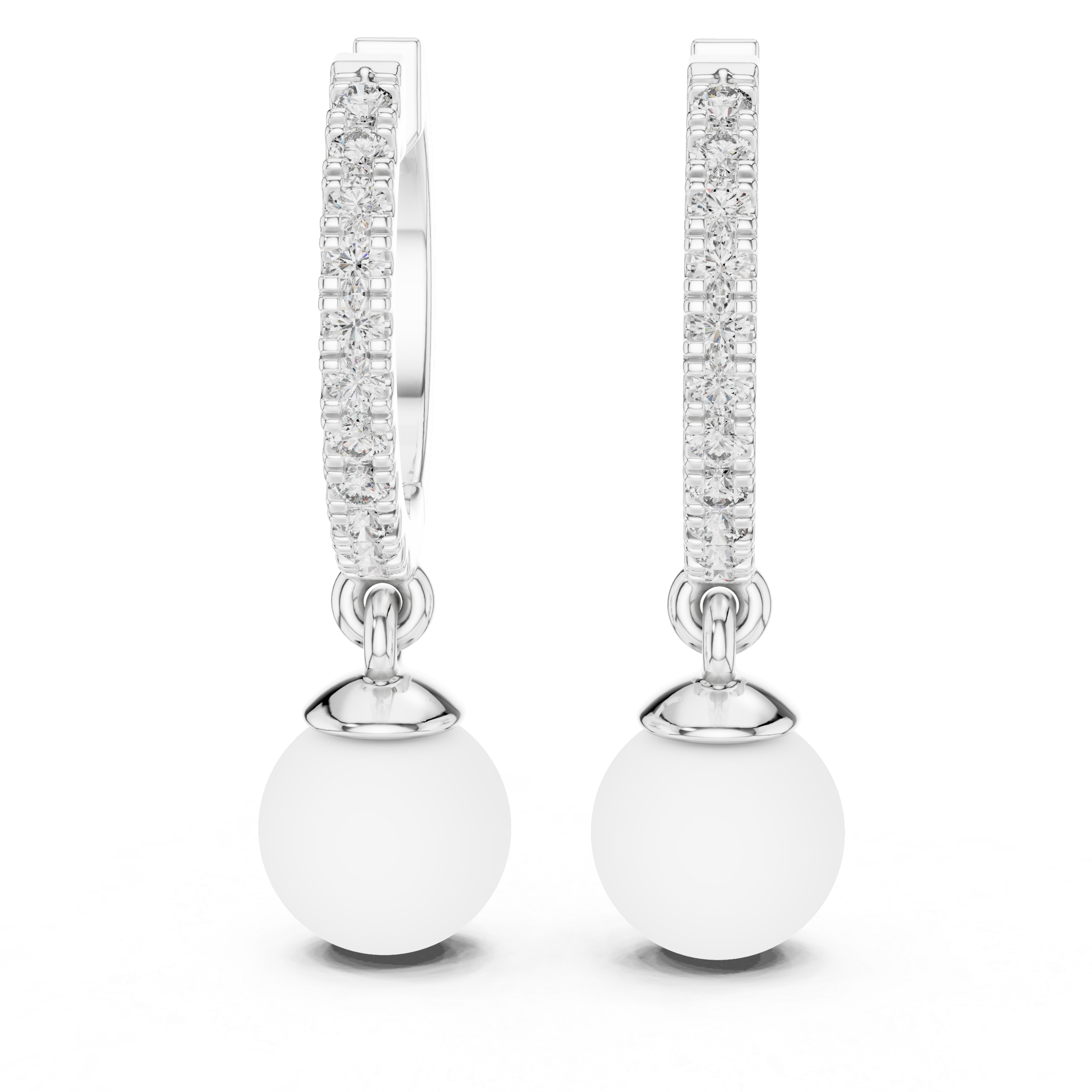 Opes Diamond Pearl Drop Earrings 3555