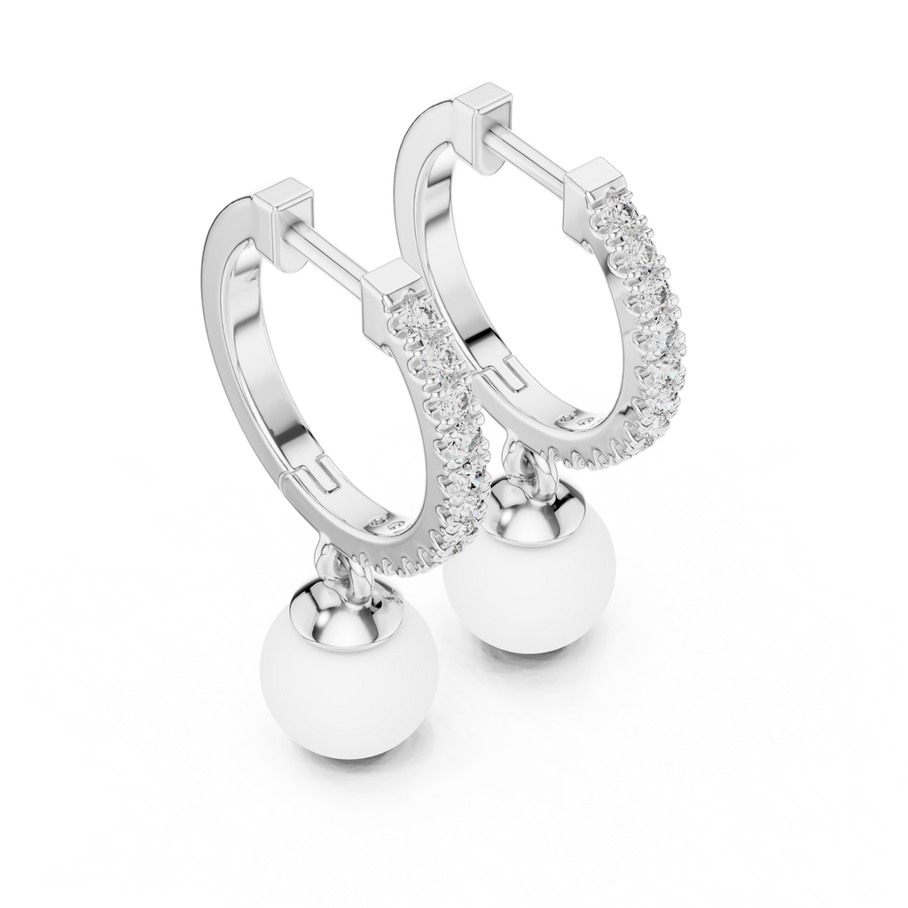Opes Diamond Pearl Drop Earrings 3555
