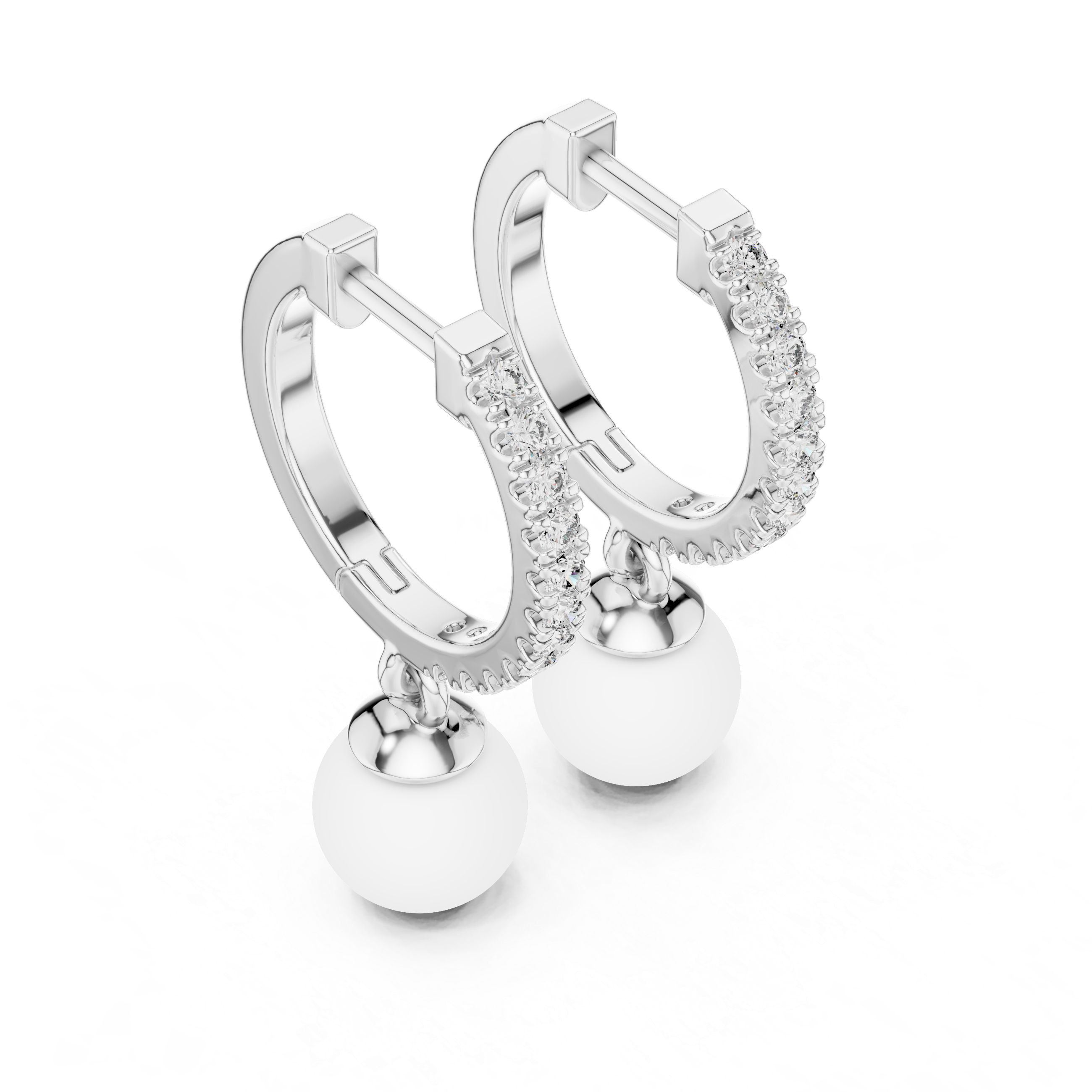 Opes Diamond Pearl Drop Earrings 3555