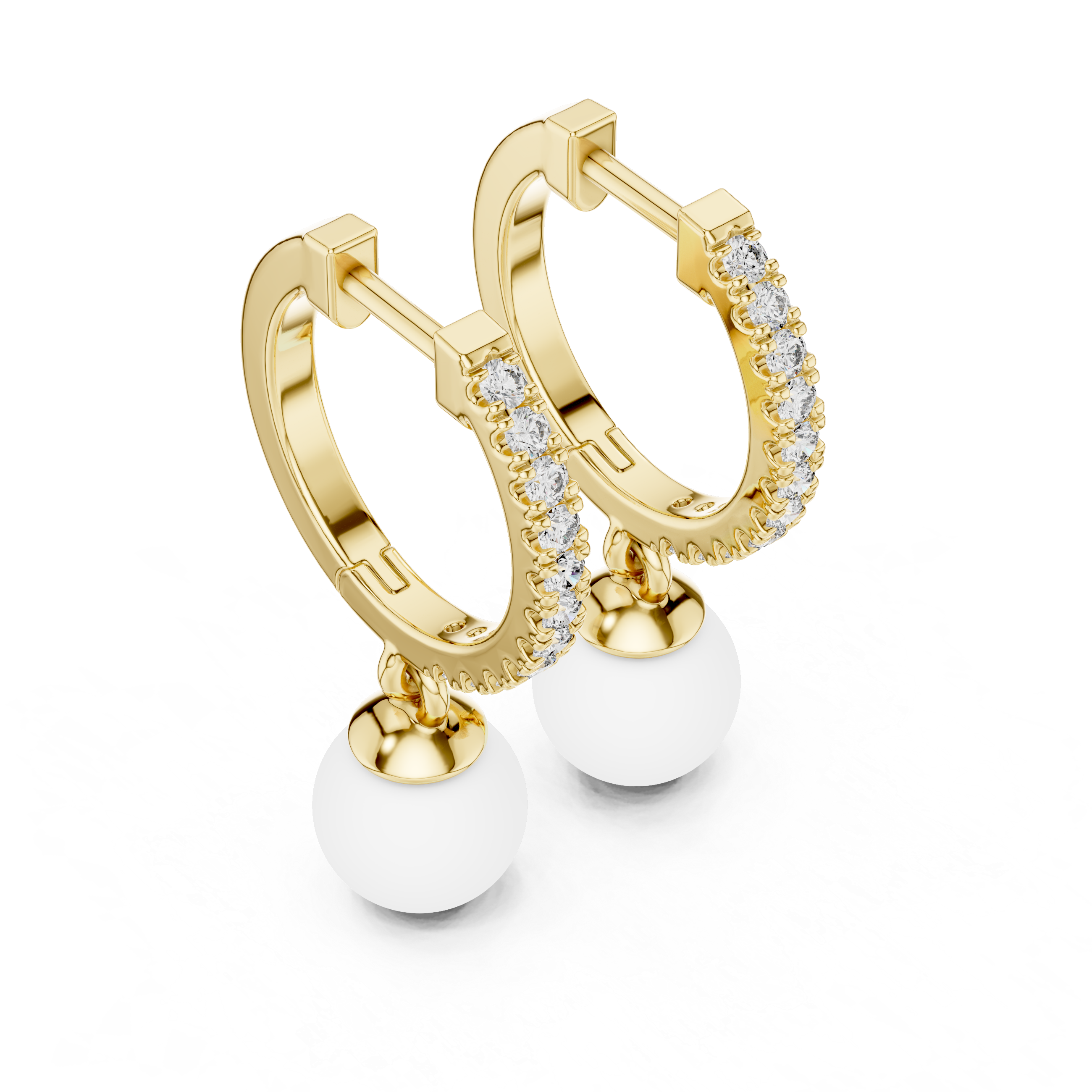 Opes Diamond Pearl Drop Earrings 3555
