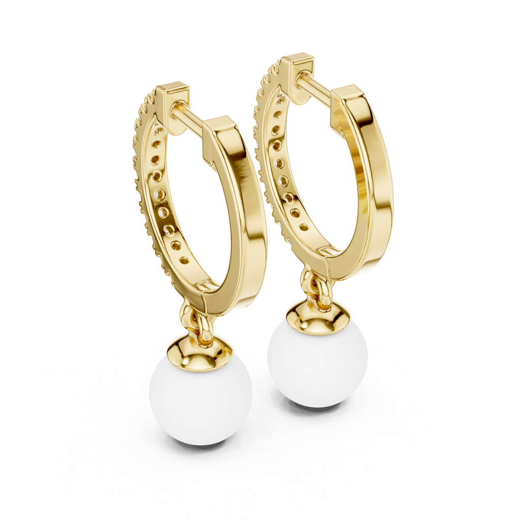 Opes Diamond Pearl Drop Earrings 3555