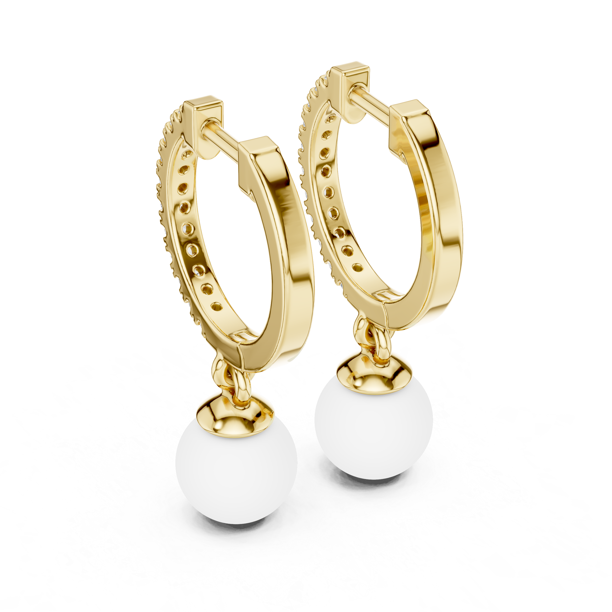 Opes Diamond Pearl Drop Earrings 3555