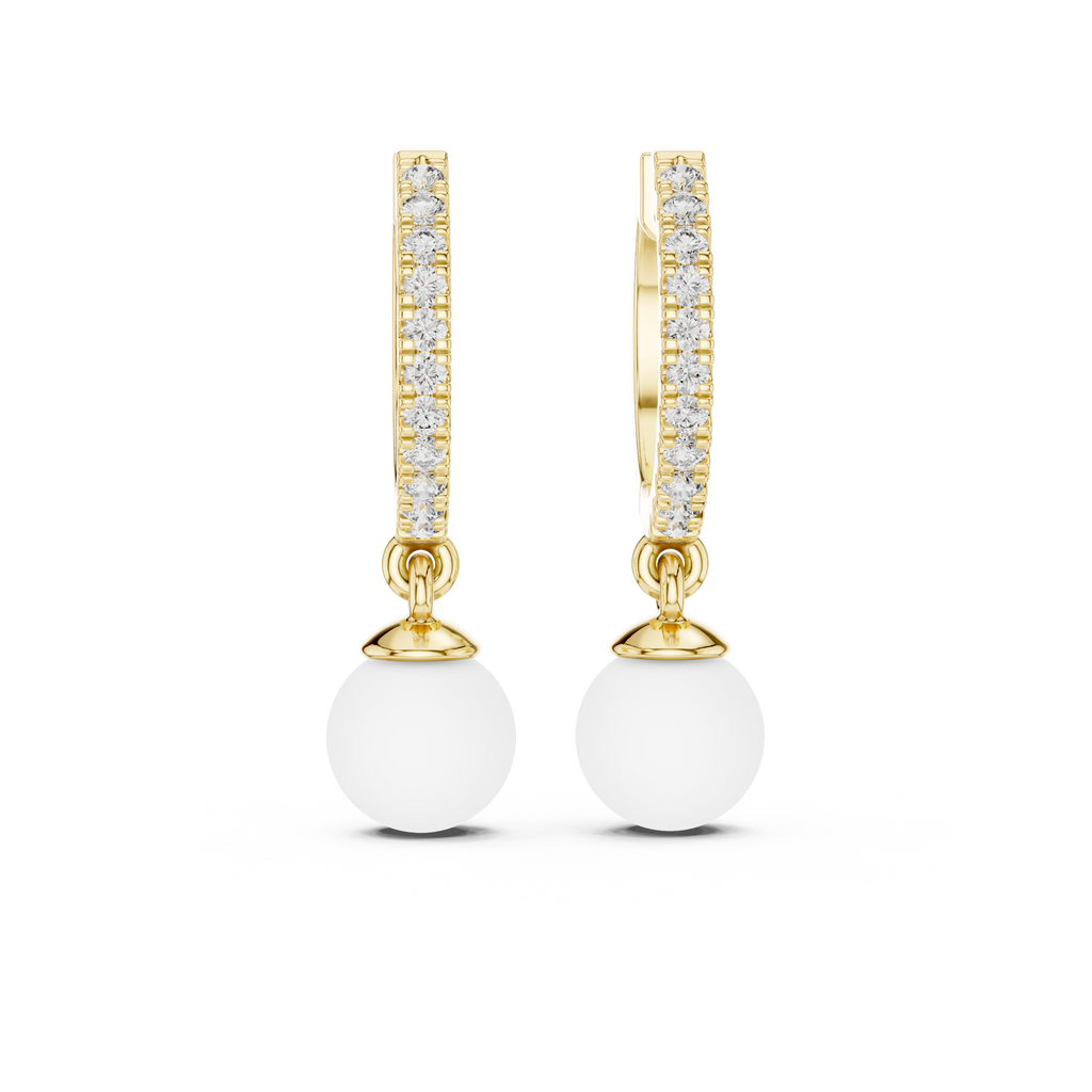 Opes Diamond Pearl Drop Earrings 3555