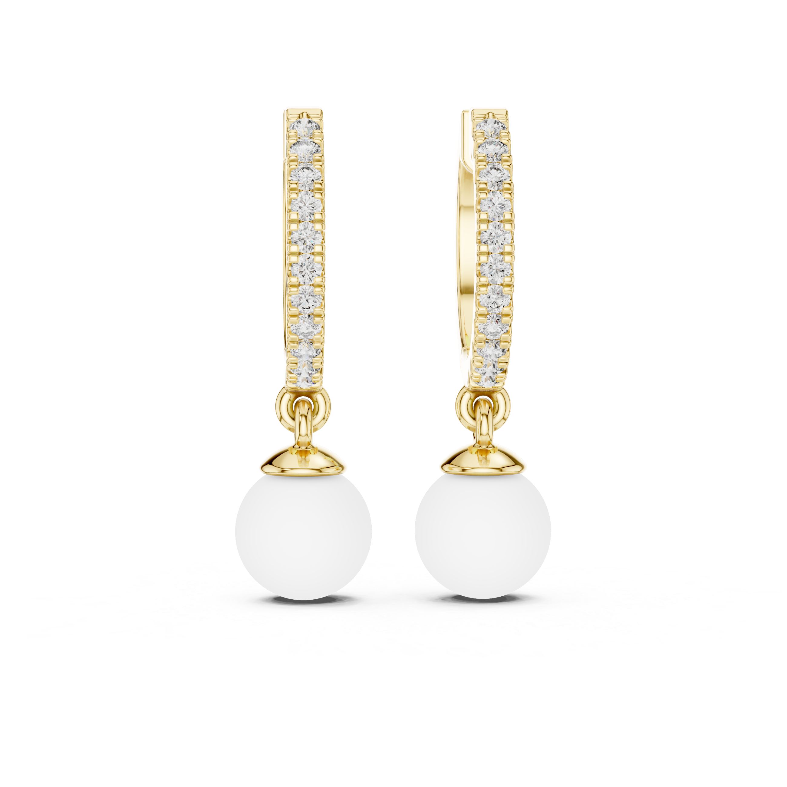 Opes Diamond Pearl Drop Earrings 3555