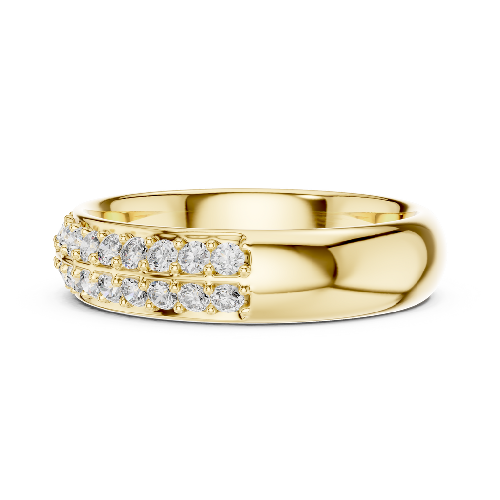 Double Row Diamond Eternity Band in 18K Yellow Gold