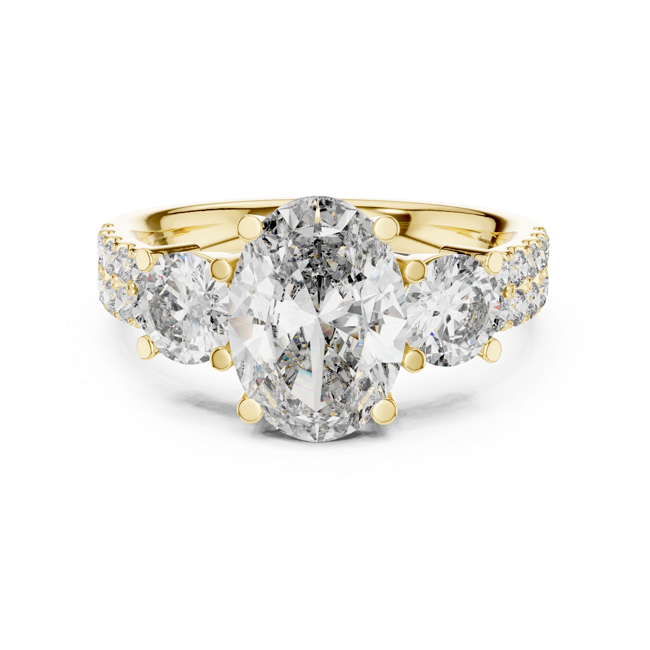 Oval Cut Three-Stone Diamond Ring