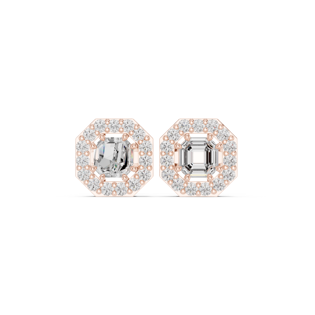Opes Asscher Halo Earrings 3493