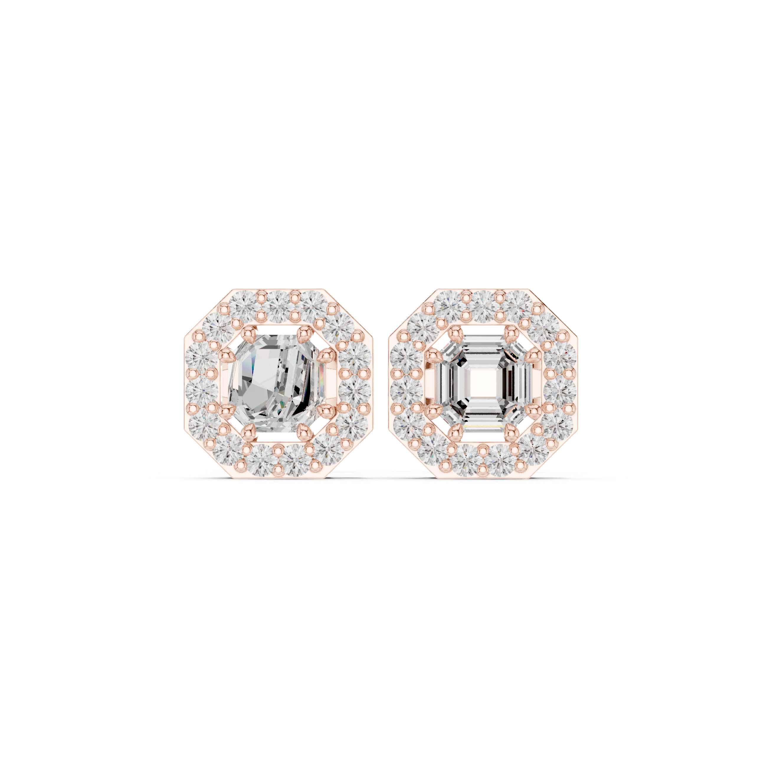 Opes Asscher Halo Earrings 3493