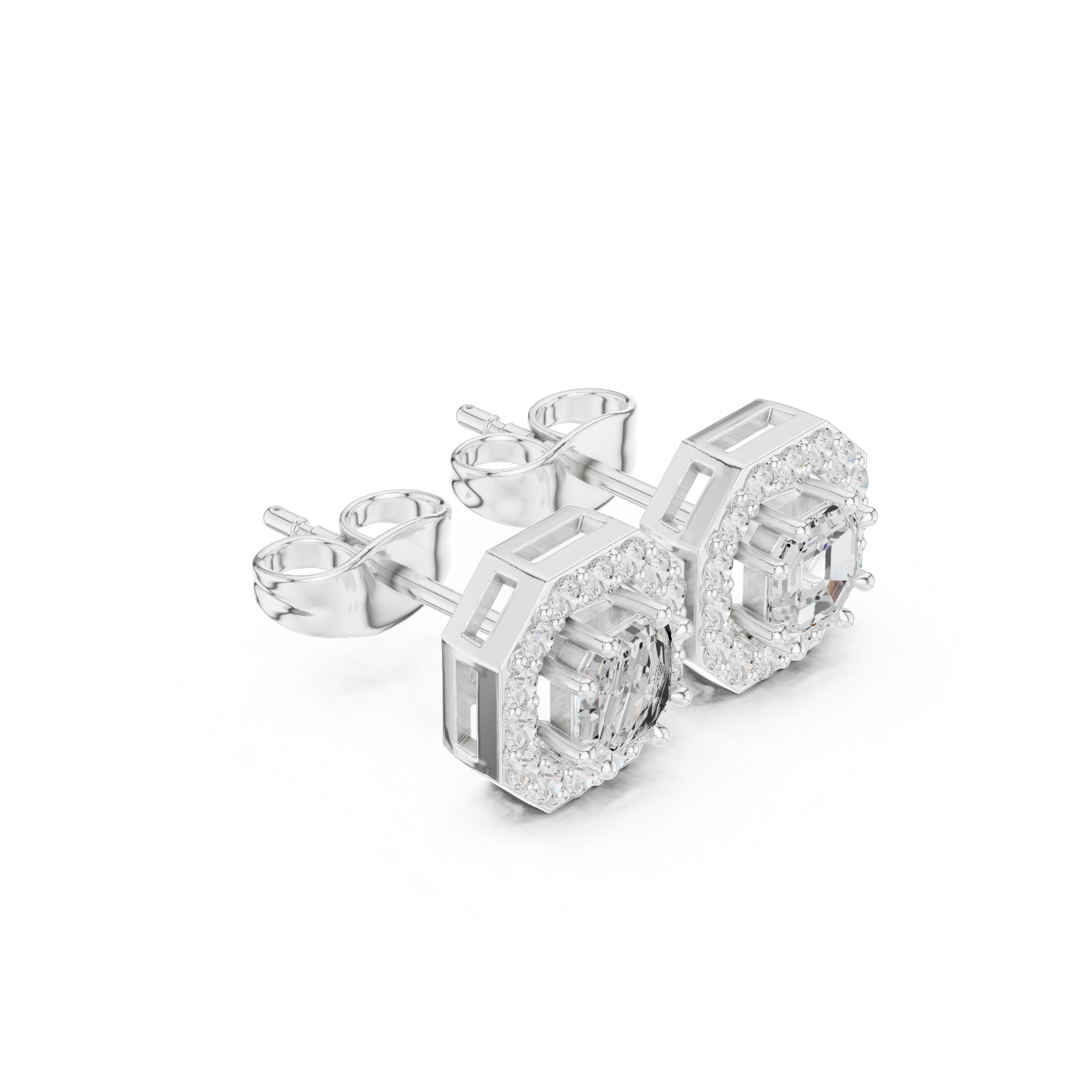 Opes Asscher Halo Earrings 3493