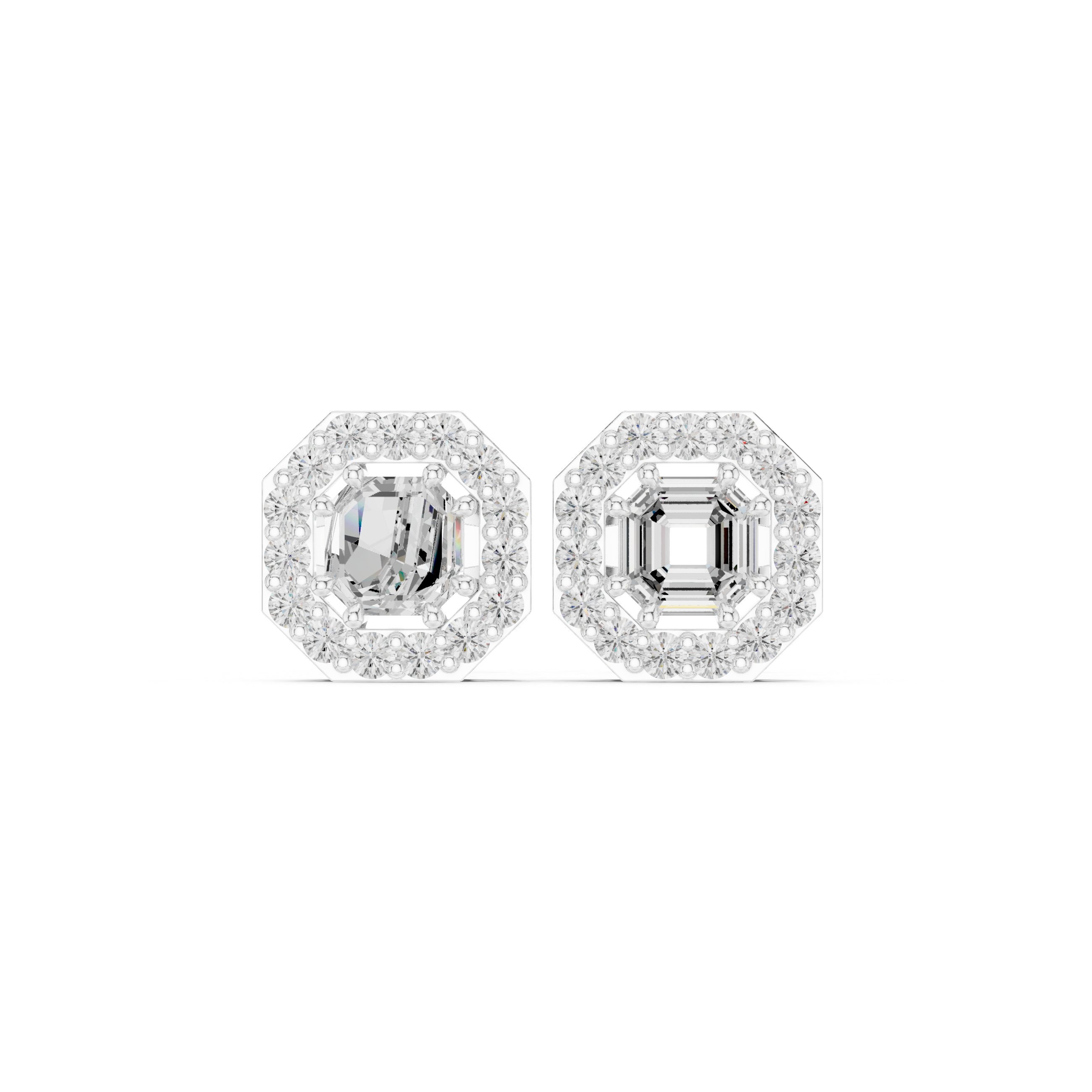 Opes Asscher Halo Earrings 3493