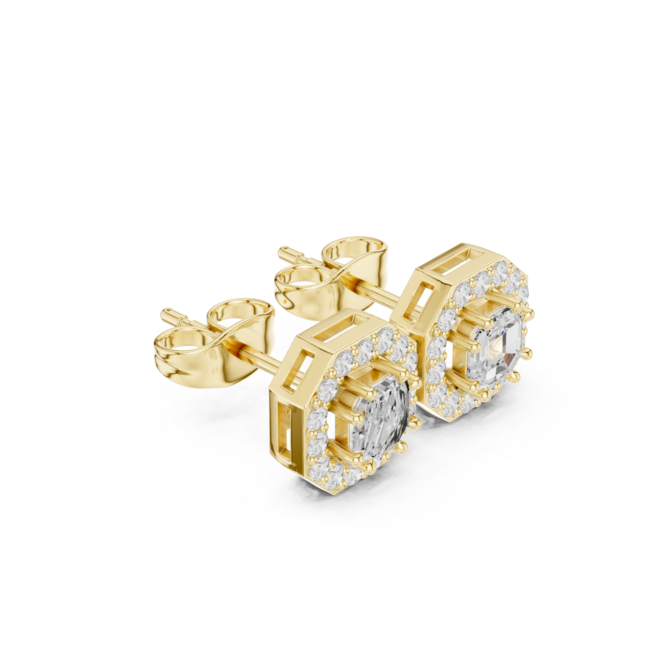 Opes Asscher Halo Earrings 3493