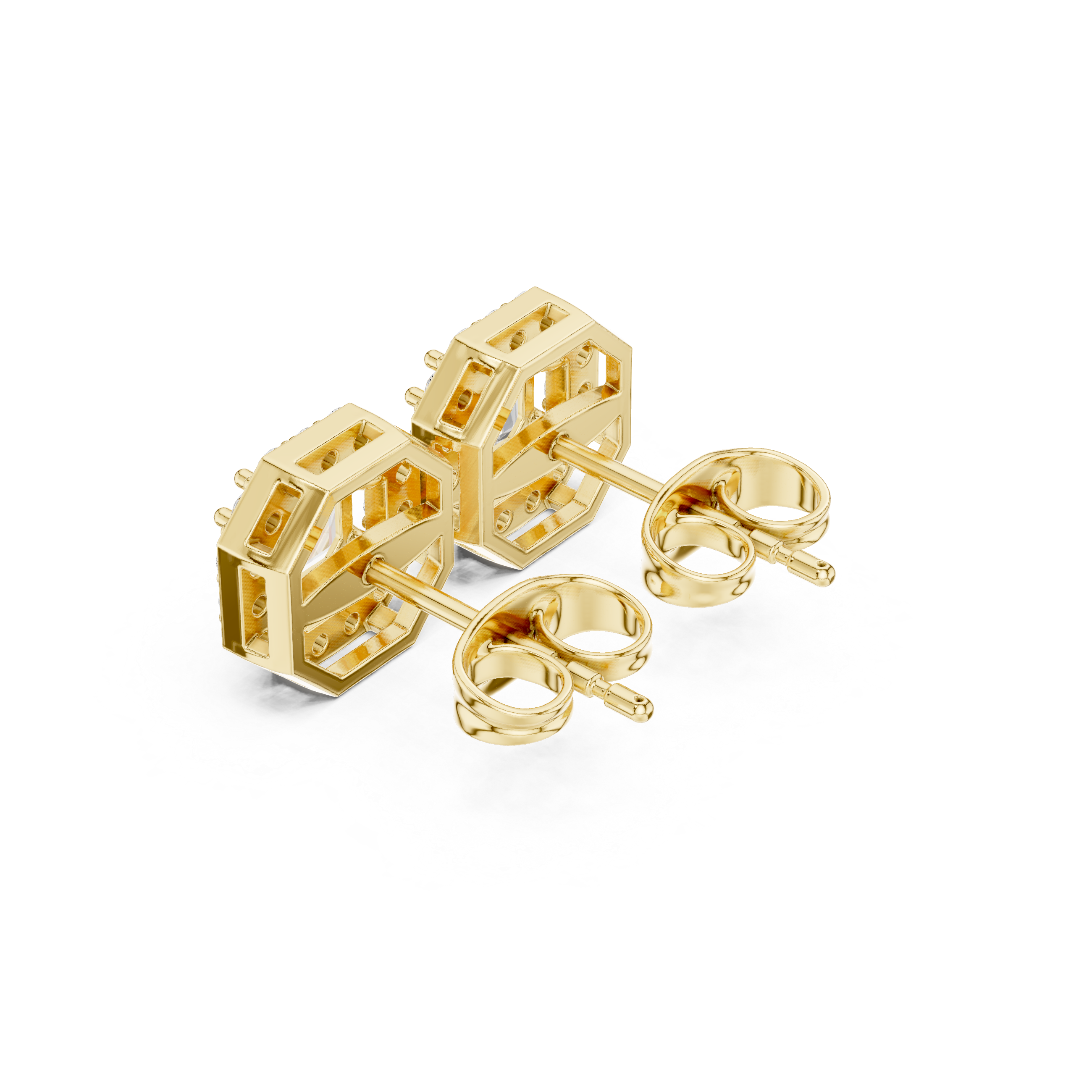 Opes Asscher Halo Earrings 3493