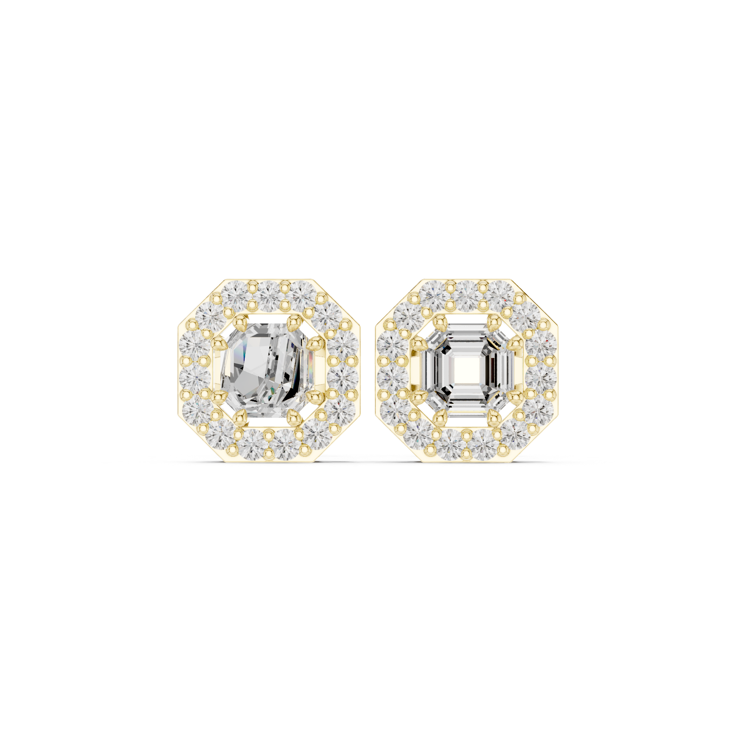Opes Asscher Halo Earrings 3493