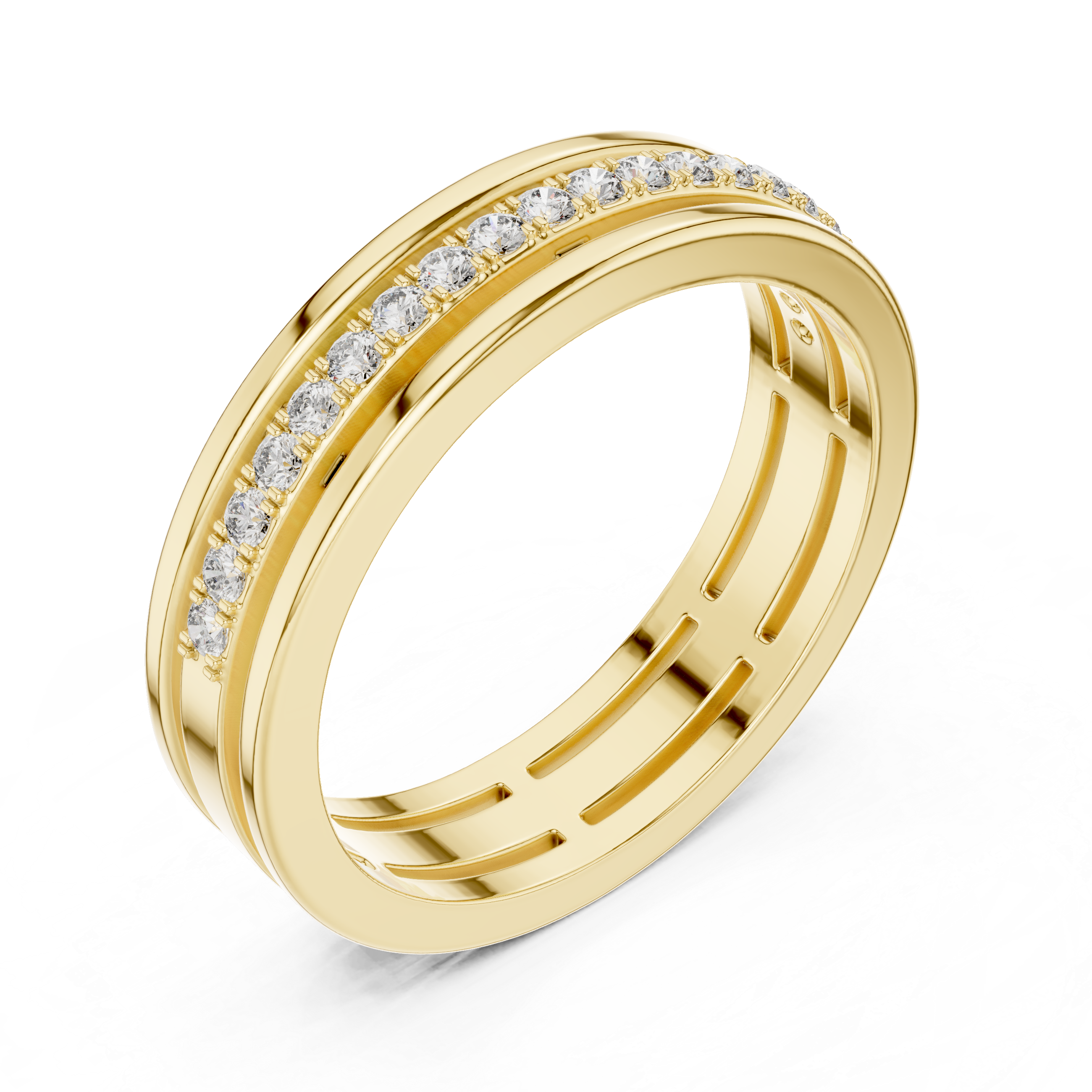 Classic Gold Eternity Ring with Round-Cut Diamonds