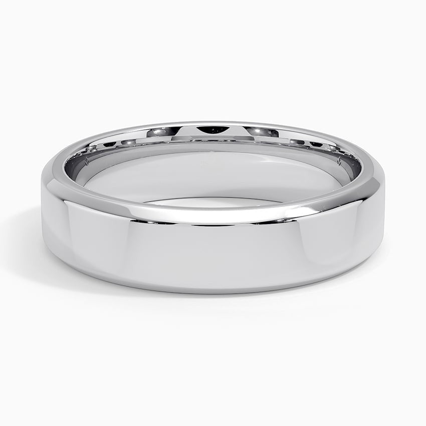 Classic High Polish White Gold Band