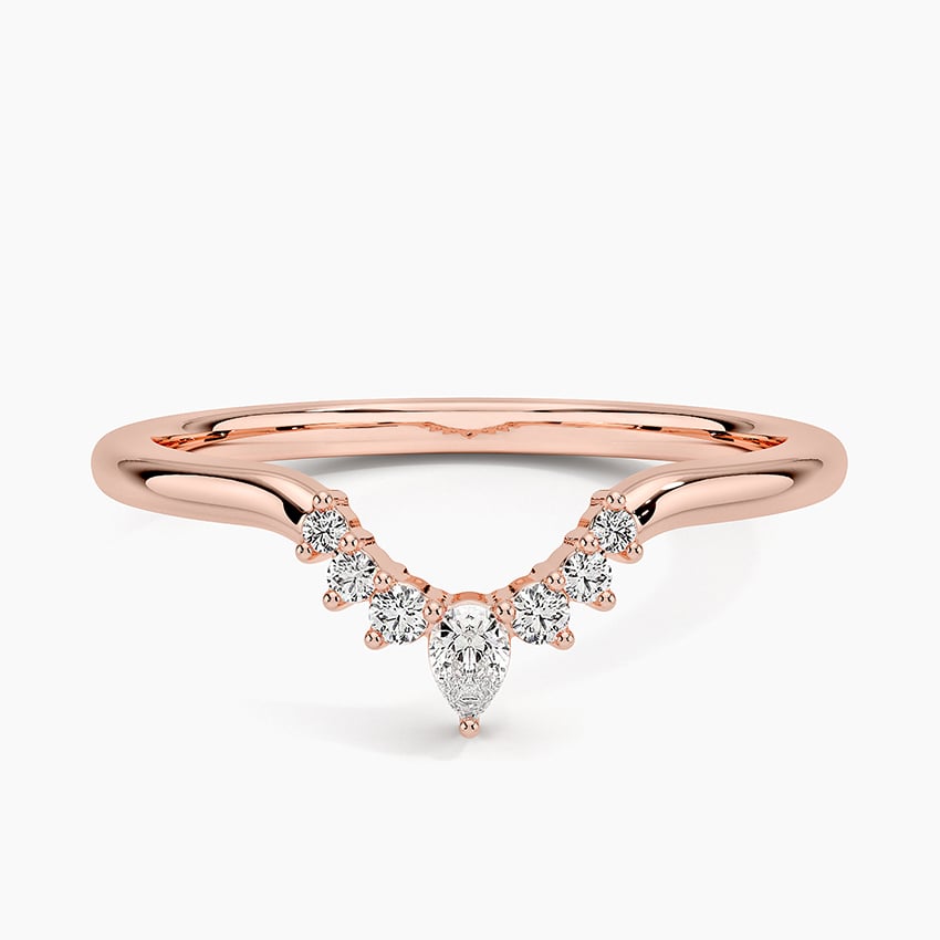 Chevron Diamond Nesting Ring with Pear Accent