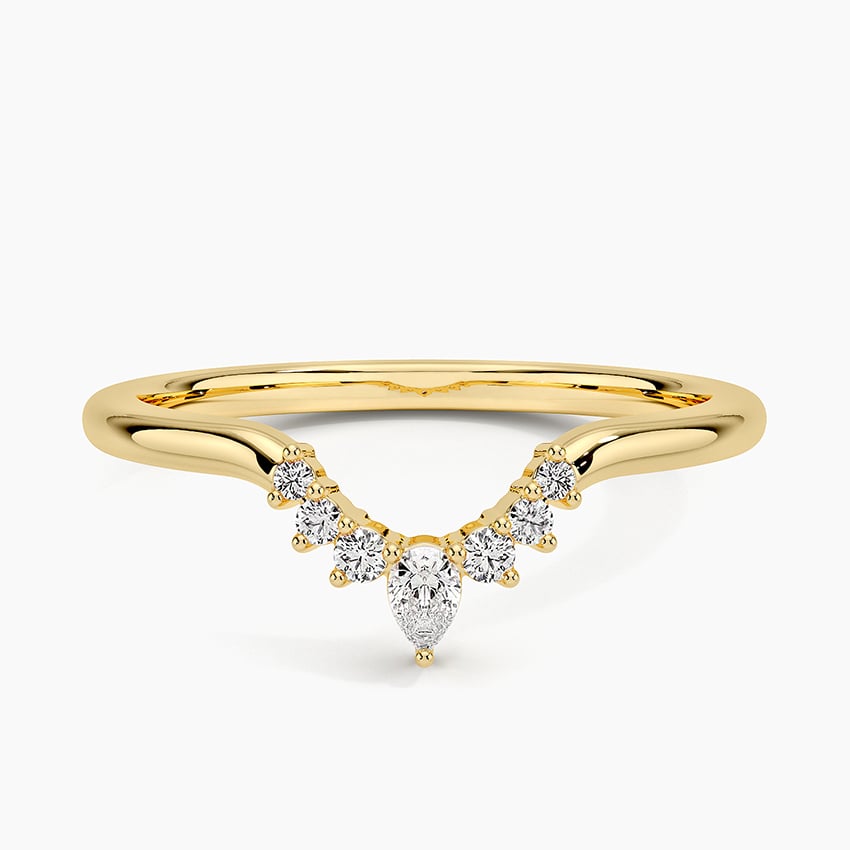 Chevron Diamond Nesting Ring with Pear Accent