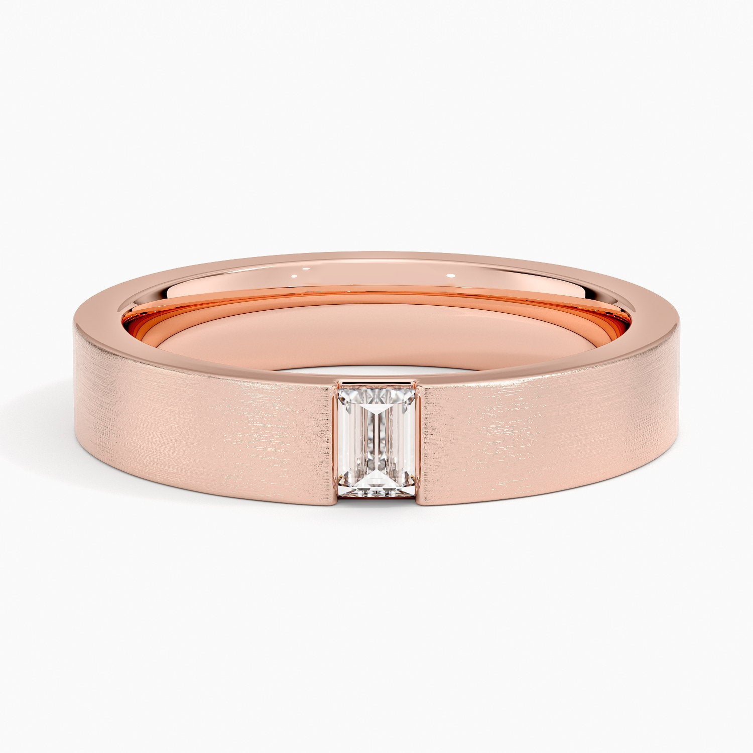 Modern Baguette Diamond Band in White Gold