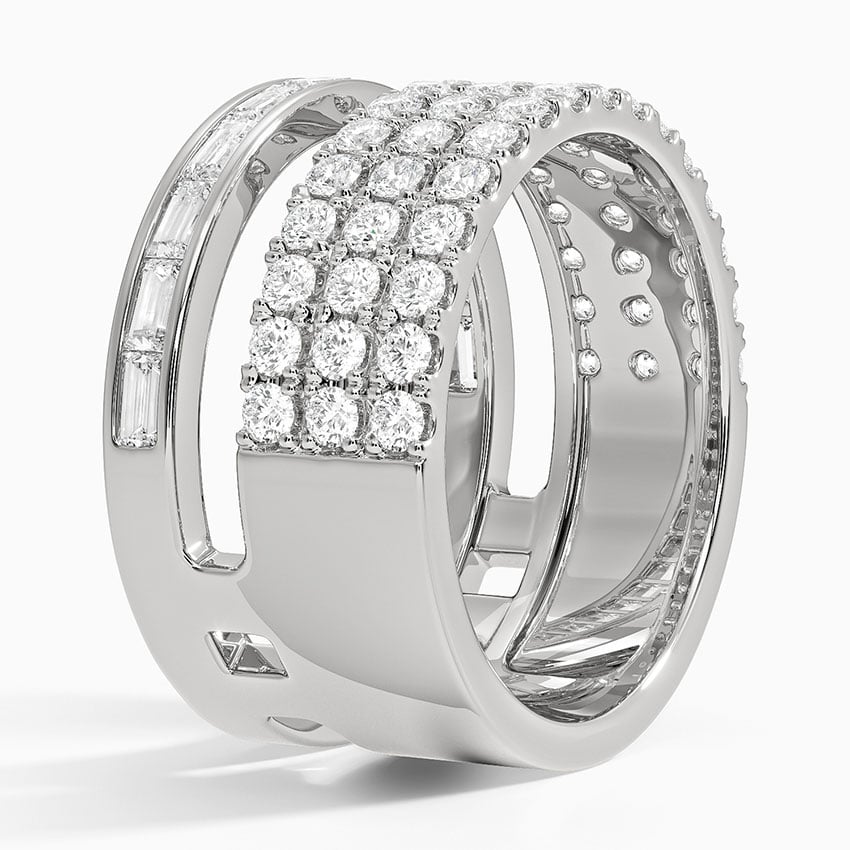 Multi-Row Diamond Eternity Ring Set