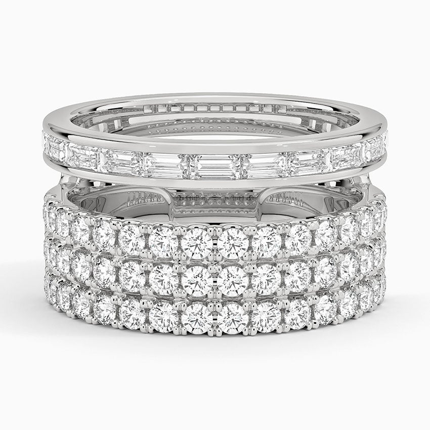 Multi-Row Diamond Eternity Ring Set