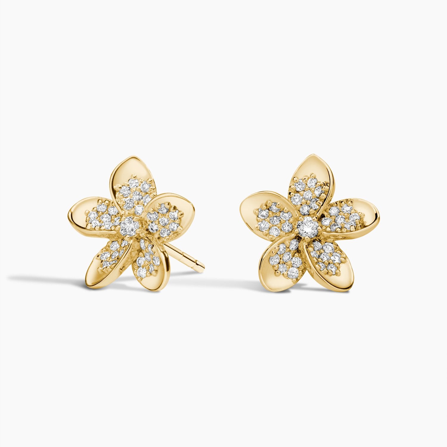 Blooming Radiance Diamond Flower Earrings in 14K Gold