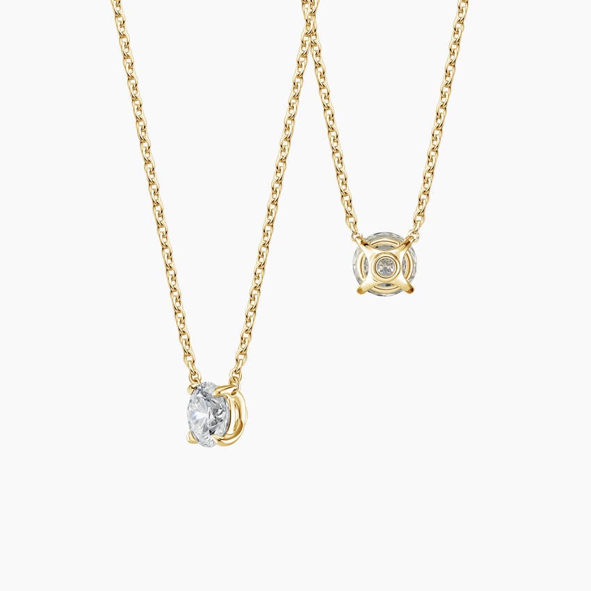 Classic Round Solitaire Diamond Pendant Necklace