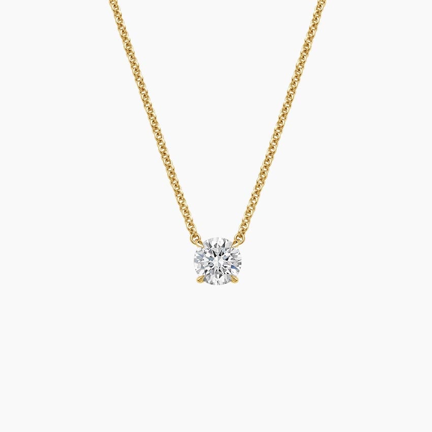 Classic Round Solitaire Diamond Pendant Necklace