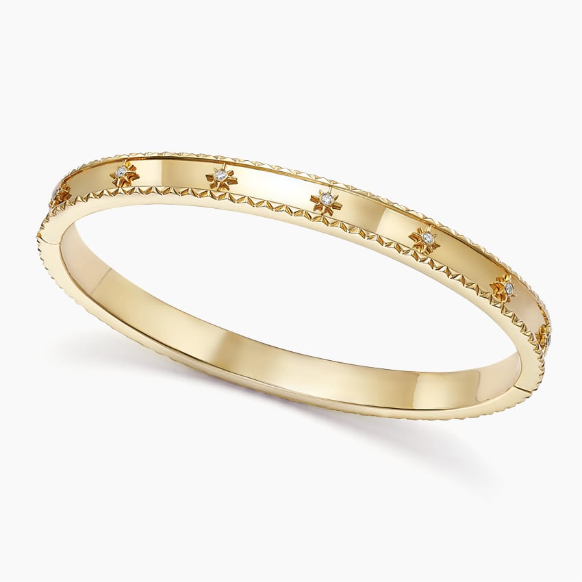 Delicate Star-Pattern Silver Band Ring with Crystal Accents