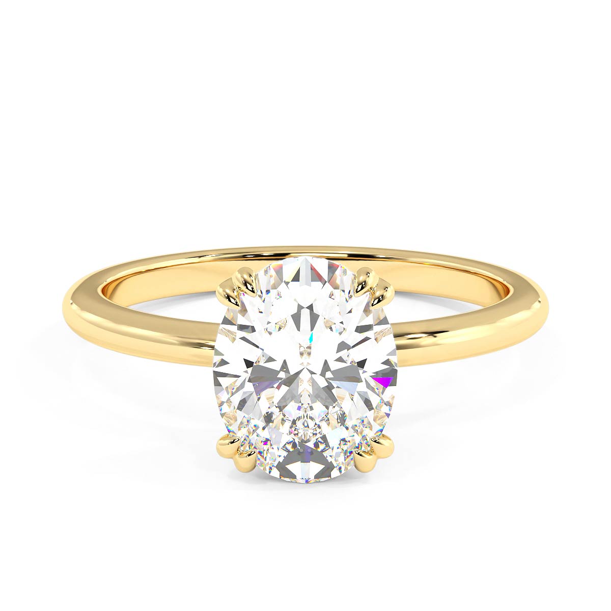 6-Prong Set Marquise Diamond Ring Hidden Halo Moissanite and Leb Diamond Ring