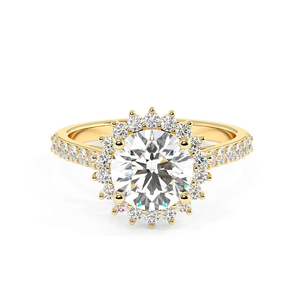 Classic 14K Solid Gold Asscher Cut Moissanite and Lab Grown 4-Prong Solitaire Ring
