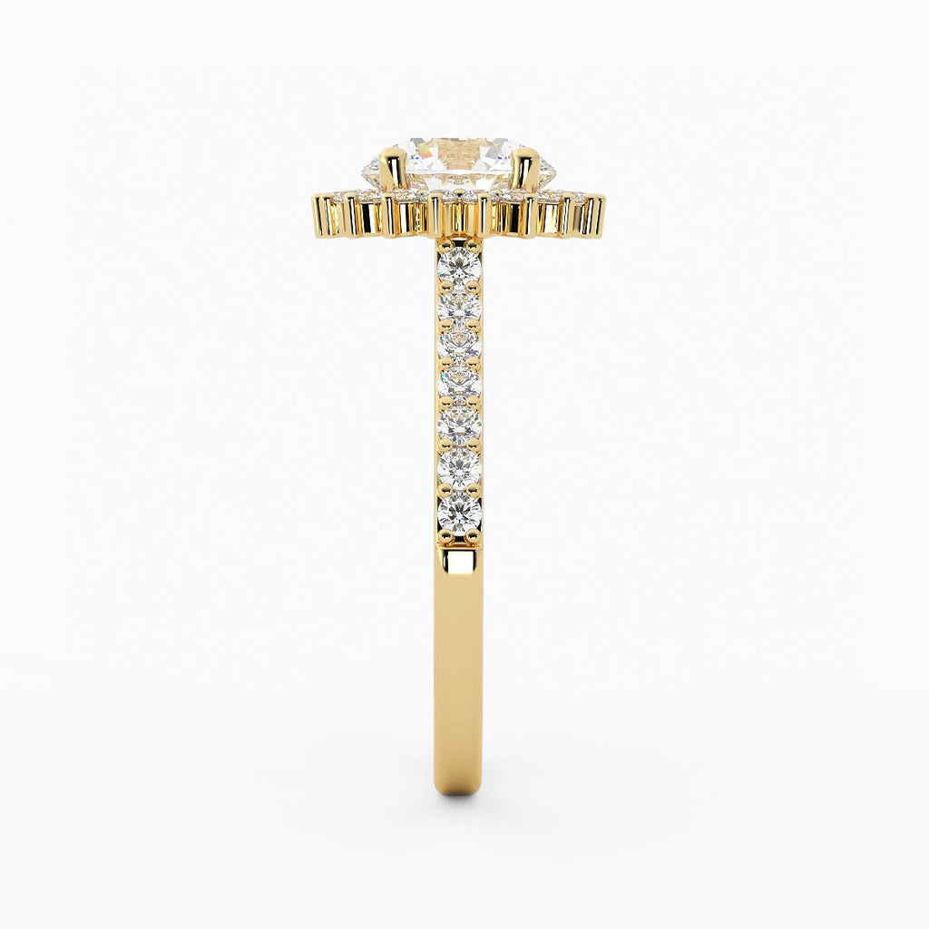 Classic 14K Solid Gold Asscher Cut Moissanite and Lab Grown 4-Prong Solitaire Ring