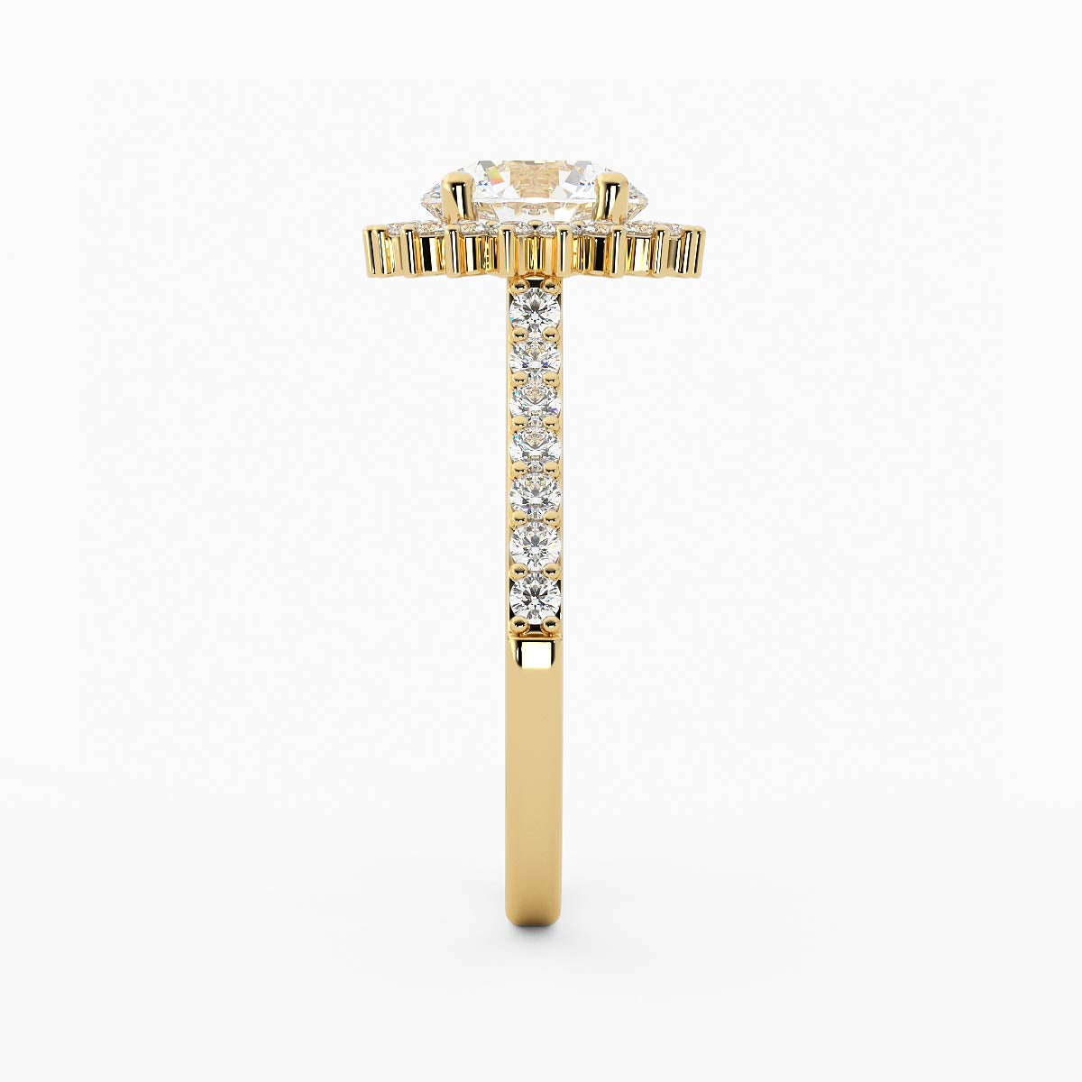 Classic 14K Solid Gold Asscher Cut Moissanite and Lab Grown 4-Prong Solitaire Ring