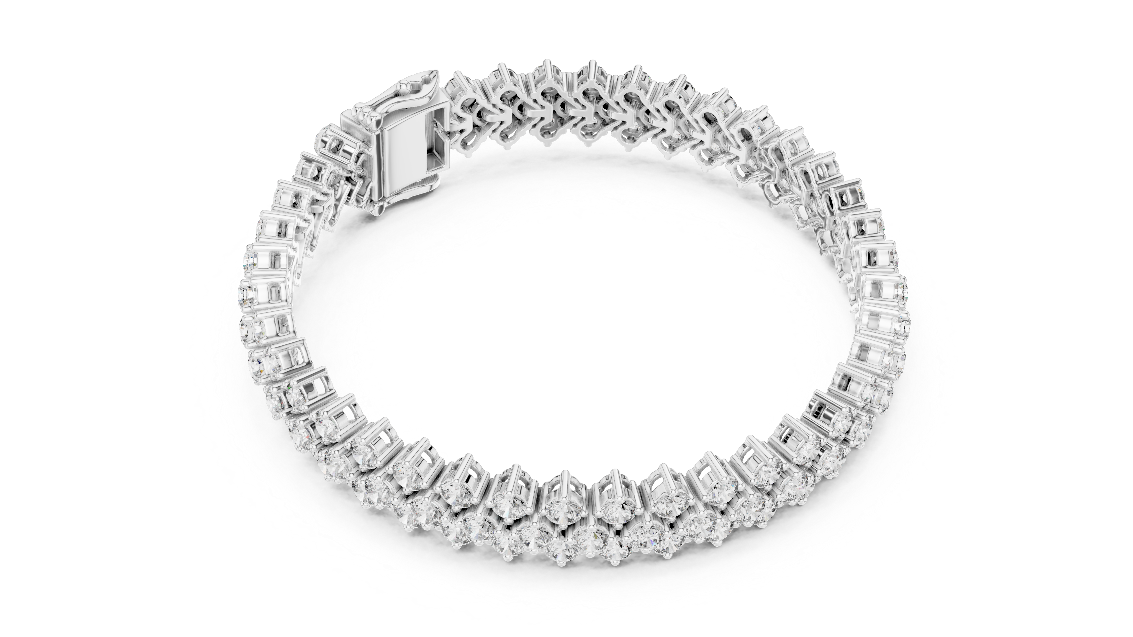 Double Row Diamond Bracelet – Golden Brilliance Redefined