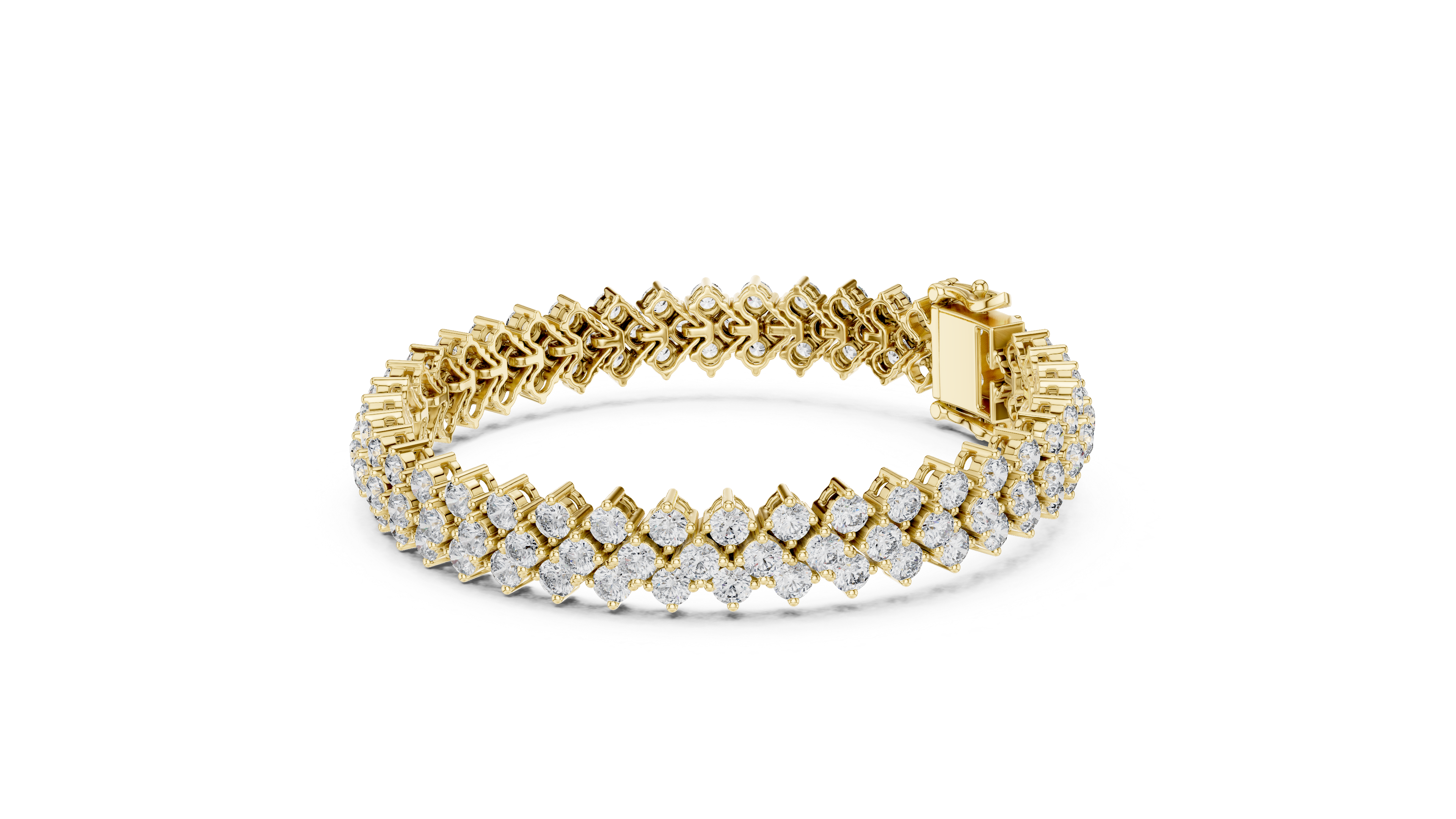 Double Row Diamond Bracelet – Golden Brilliance Redefined