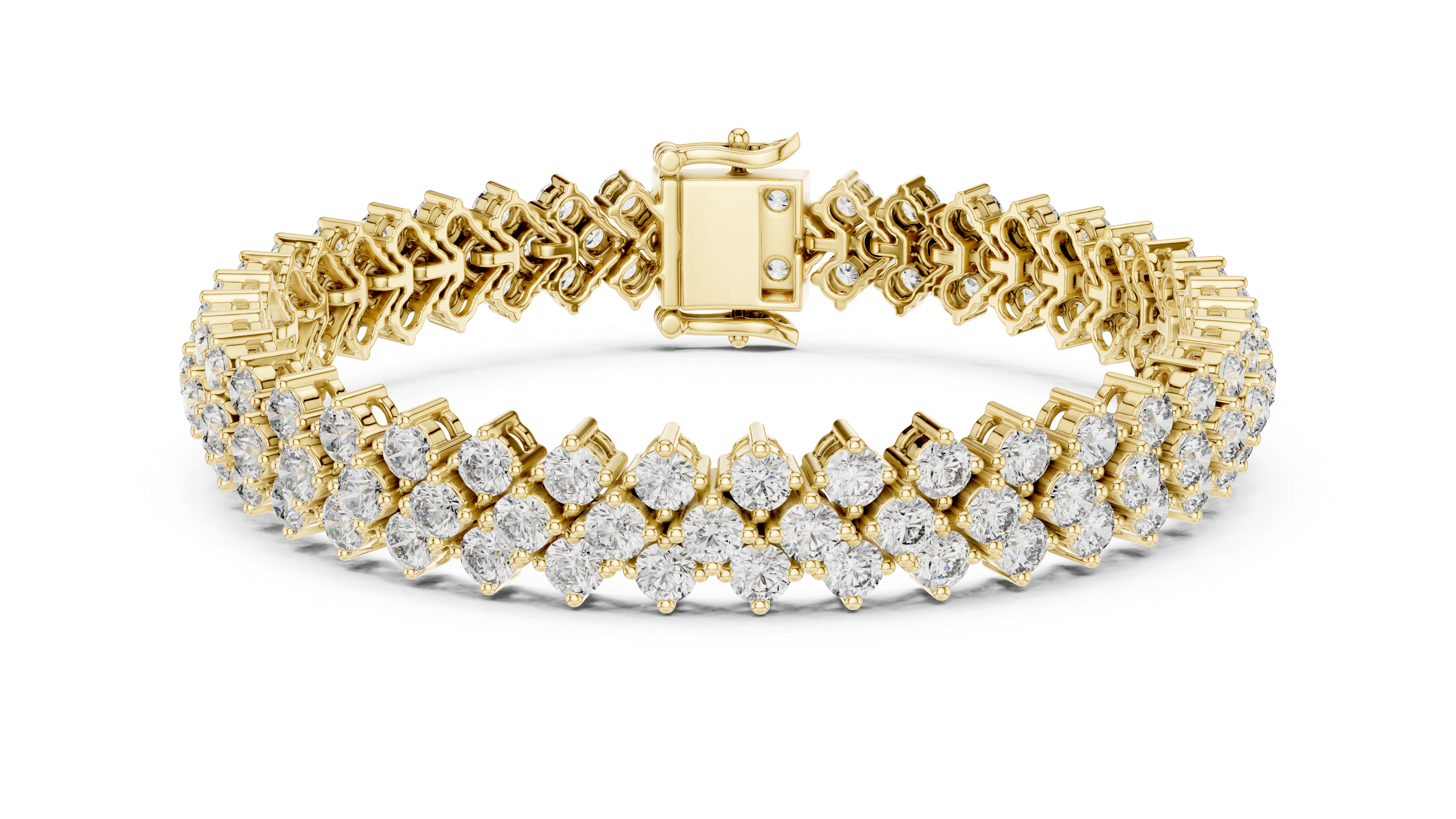 Double Row Diamond Bracelet – Golden Brilliance Redefined