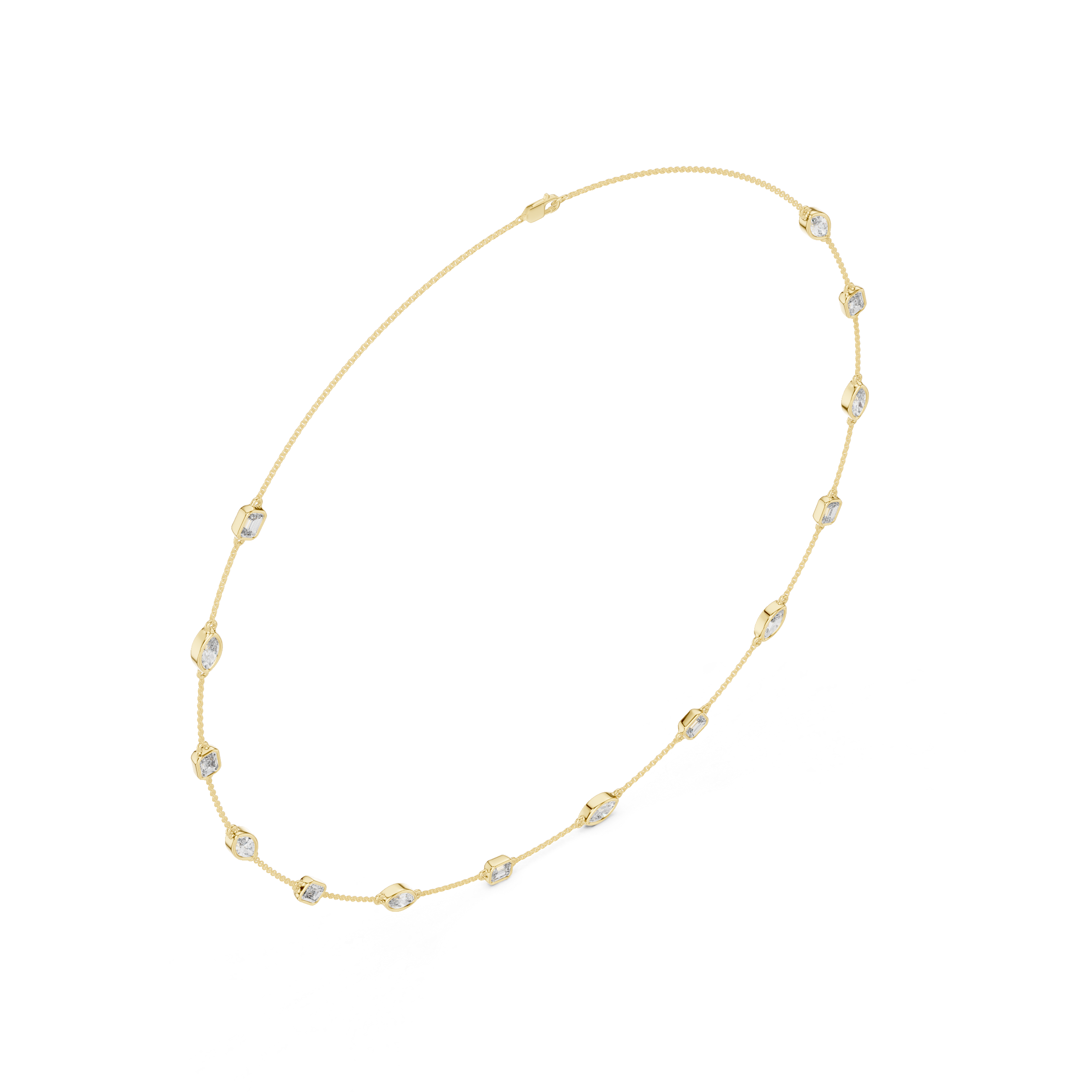 Everyday Elegance Mixed Cut Diamond Necklace