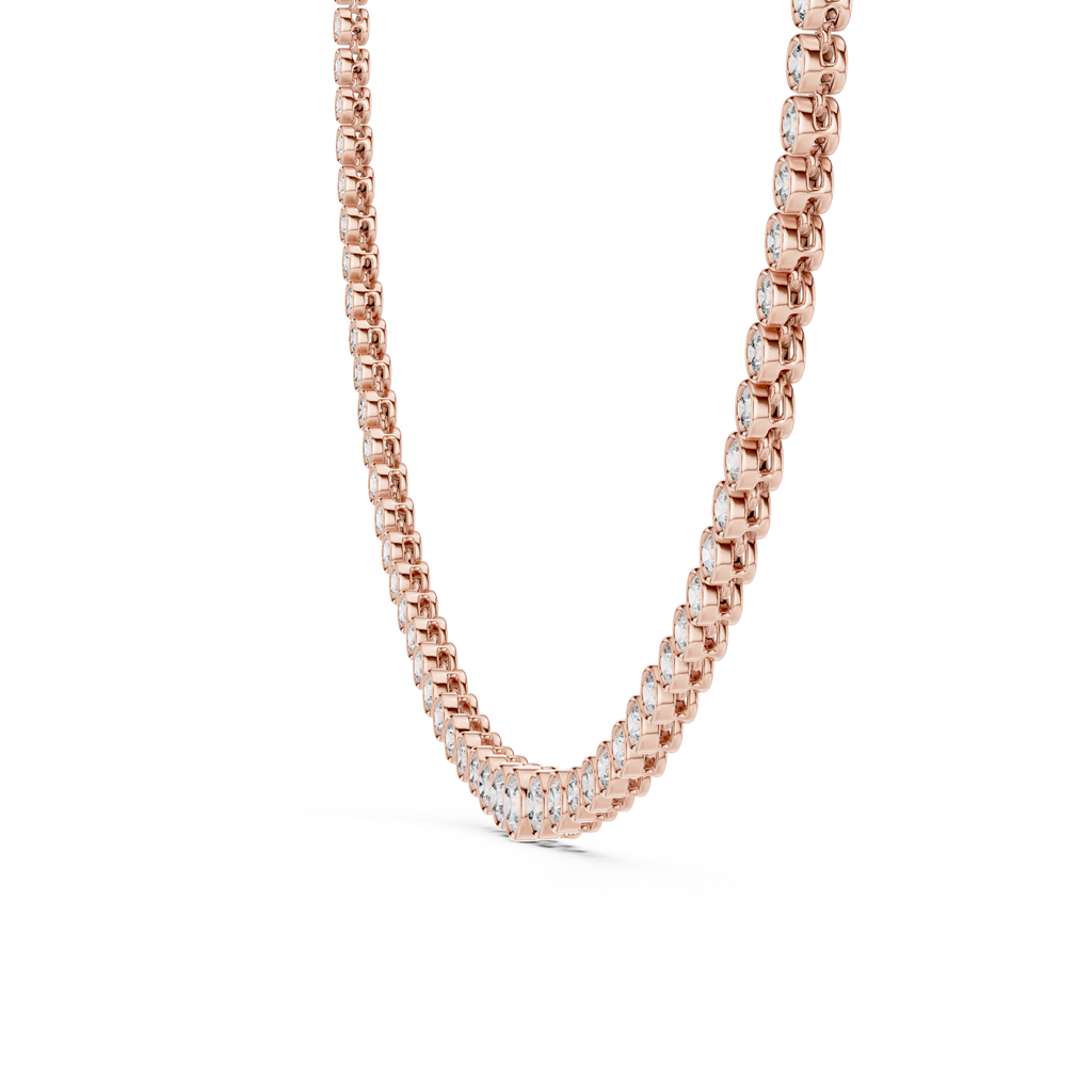Classic Round-Cut Bezel Diamond Necklace