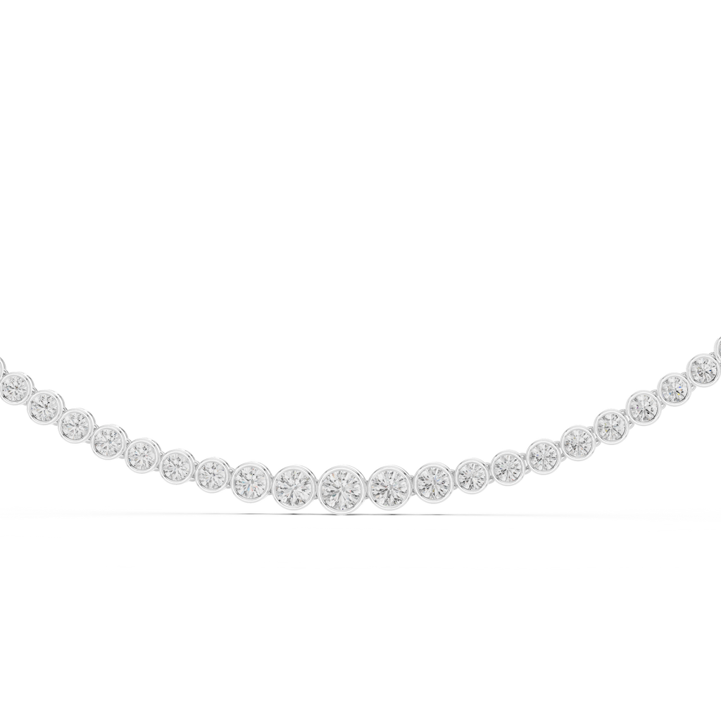 Classic Round-Cut Bezel Diamond Necklace