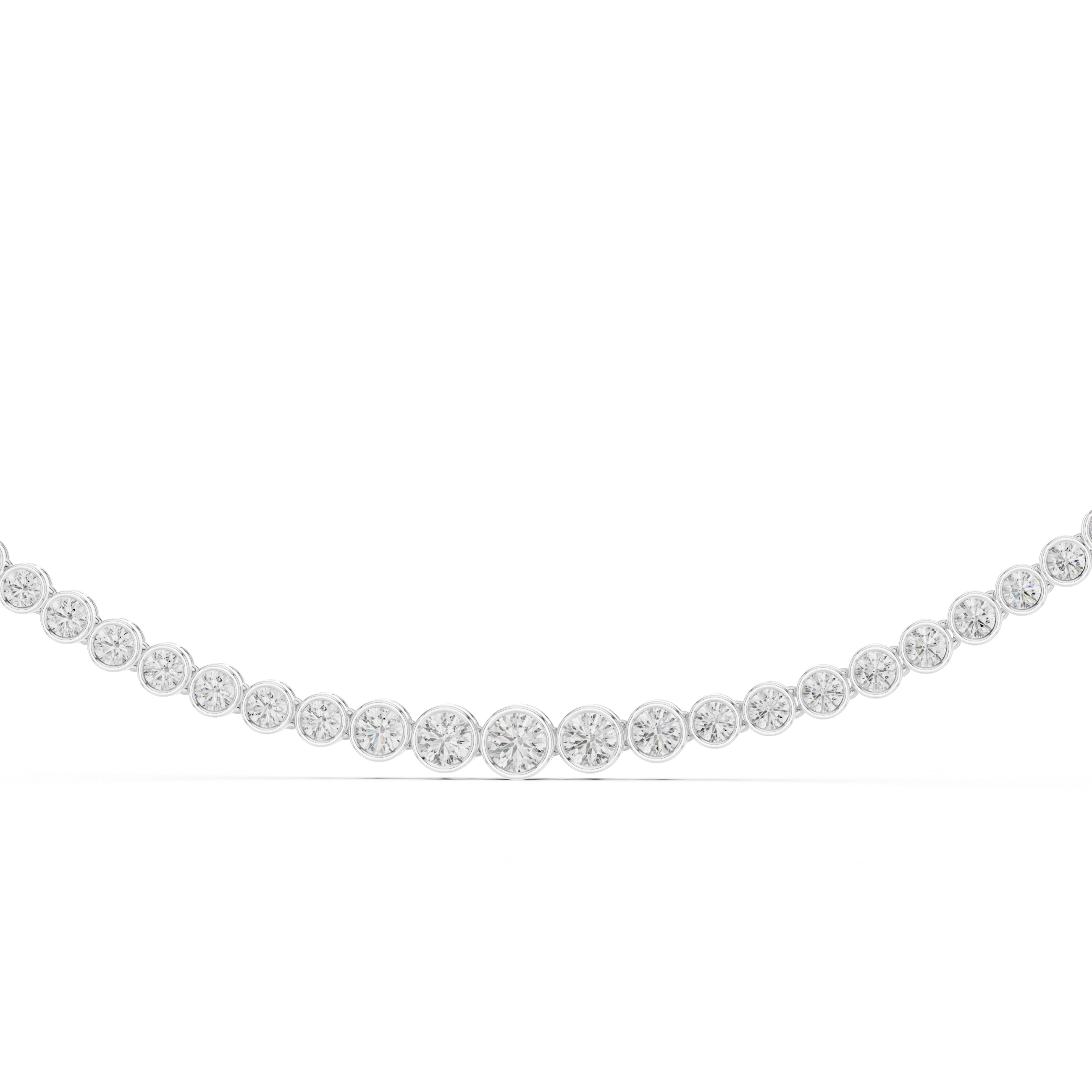 Classic Round-Cut Bezel Diamond Necklace