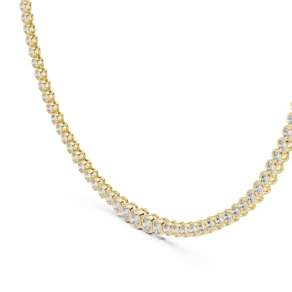 Classic Round-Cut Bezel Diamond Necklace