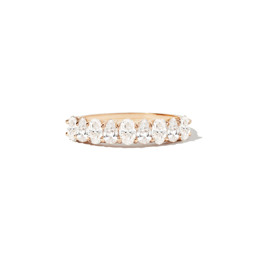 Elegant Oval And Pear Diamond Eternity Band Ring