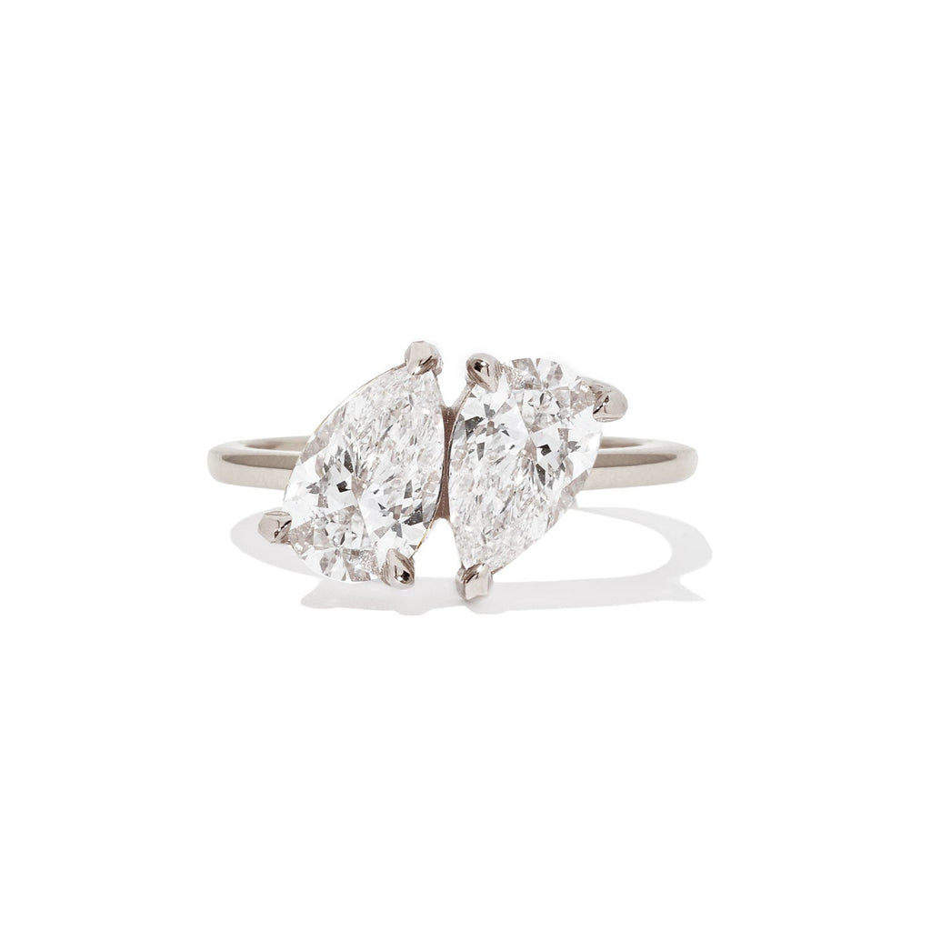 Dual Pear-Cut Diamond Engagement Ring