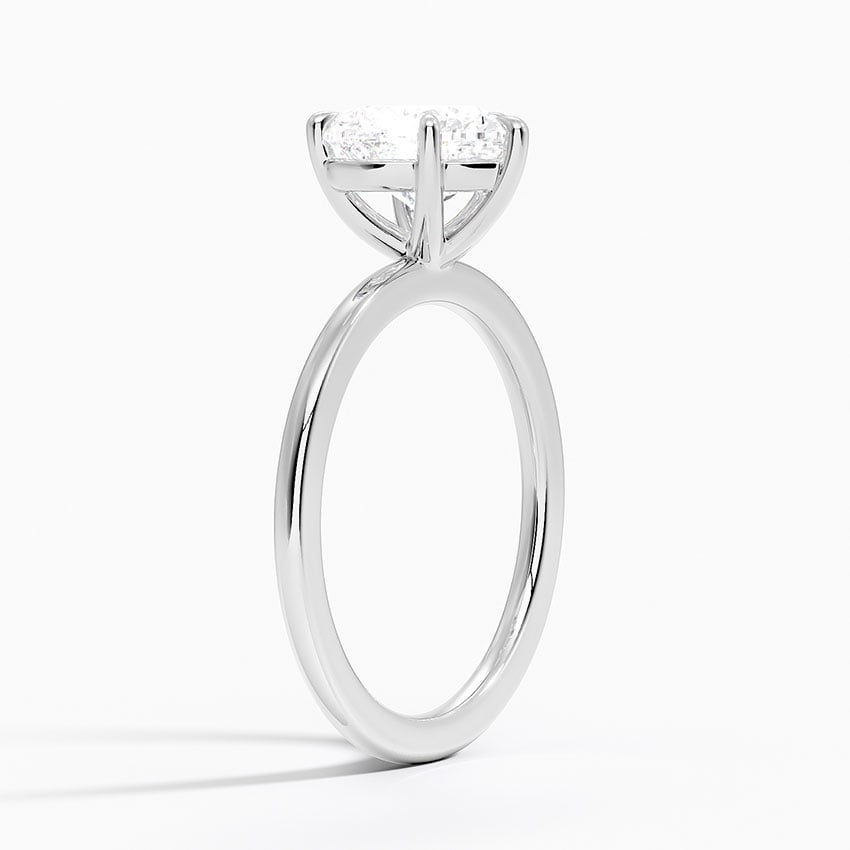 Romantic heart diamond engagement ring in silver band