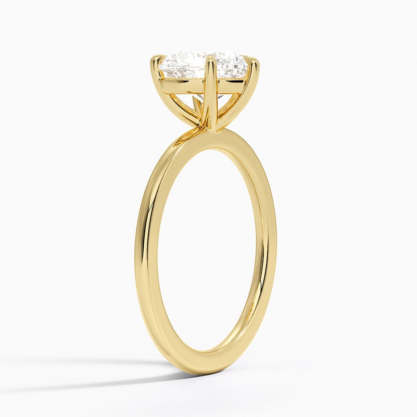 Romantic heart diamond engagement ring in yellow gold band