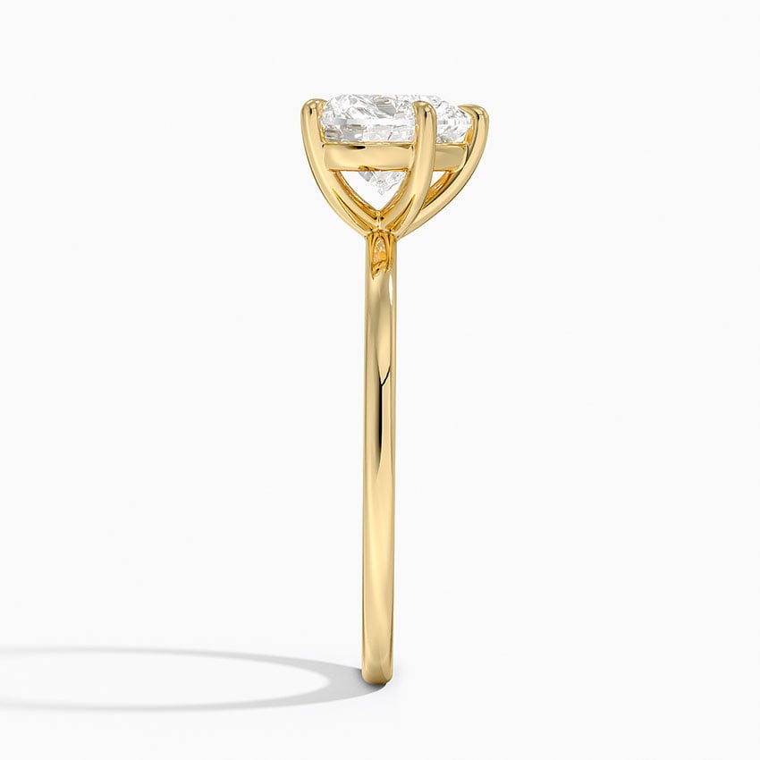 Romantic heart diamond engagement ring in yellow gold band