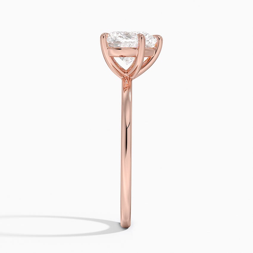 Romantic heart diamond engagement ring in rose gold band